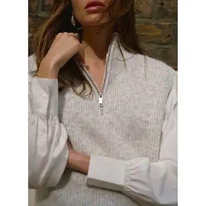 Mint Velvet Grey Layered Shirt Knit Jumper